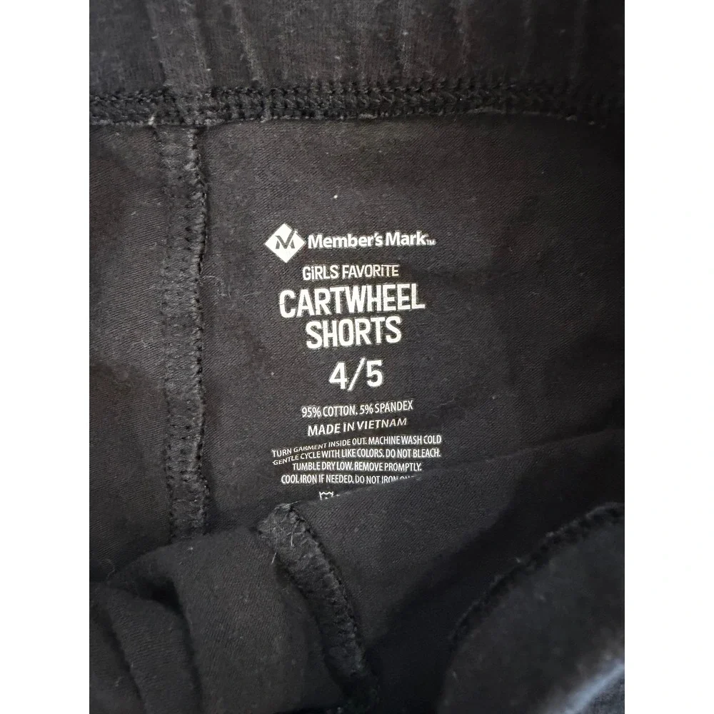 Member's Mark Minimalist Cartwheel Shorts Kids 4/5 Black Gray Tie-Dye 4-Pack